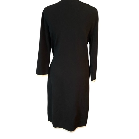 Grace Dane Lewis Mock Wrap Colorblock Dress Size L Black White Stretch Career - Picture 5 of 11